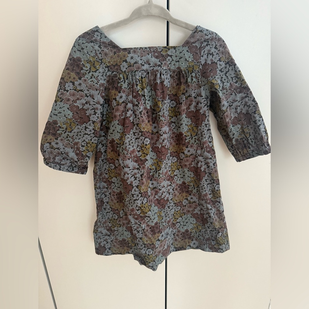 Bonpoint Dress - Blue, Brown, Green